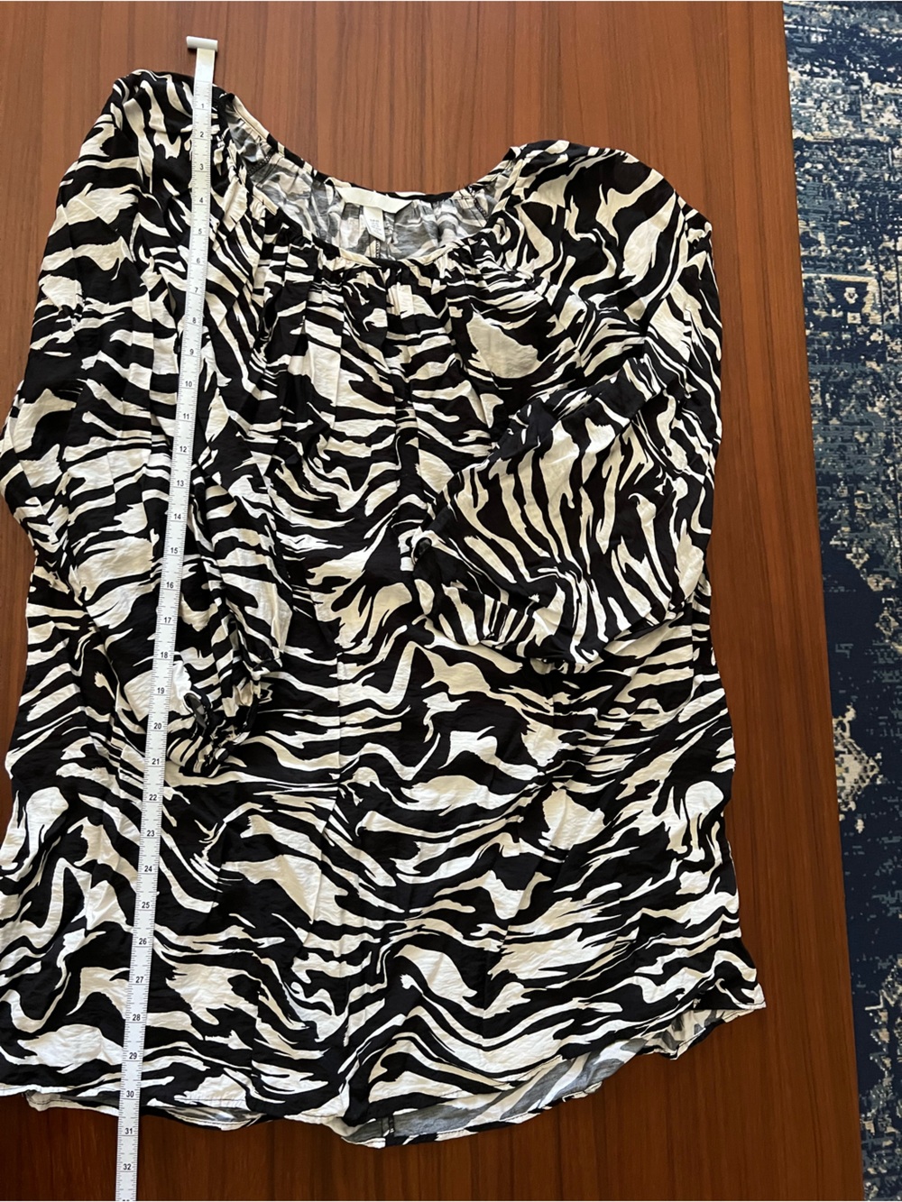 H&M Black and White Zebra Strapless Top